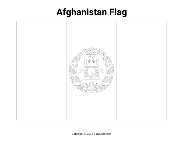 Afghanistan Flag Coloring Page