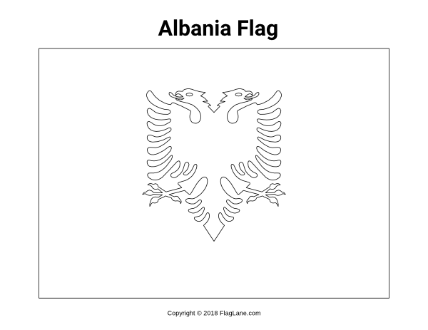 Albania Flag Coloring Page