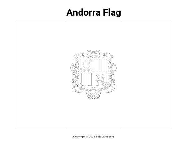 Andorra Flag Coloring Page