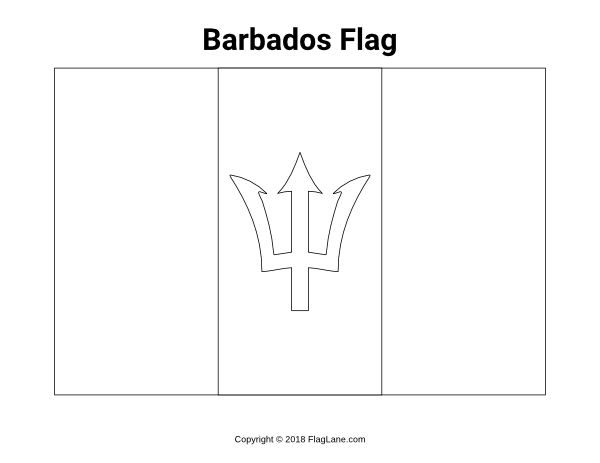 Barbados Flag Coloring Page