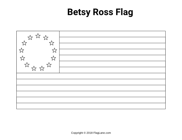 Betsy Ross Flag Coloring Page