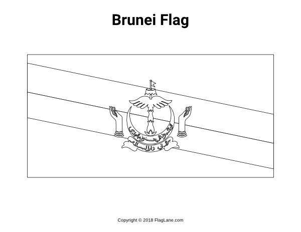 Brunei Flag Coloring Page