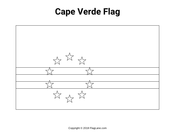 Cape Verde Flag Coloring Page