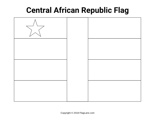 Central African Republic Flag Coloring Page