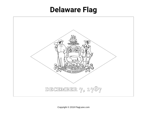 Delaware Flag Coloring Page