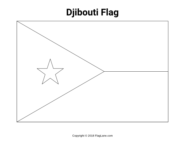Djibouti Flag Coloring Page