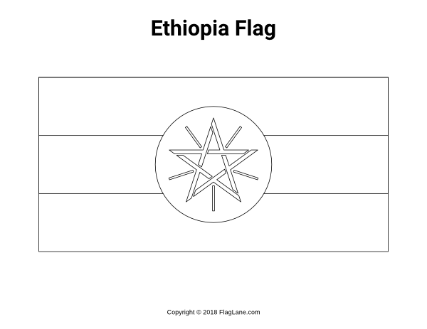 Ethiopia Flag Coloring Page