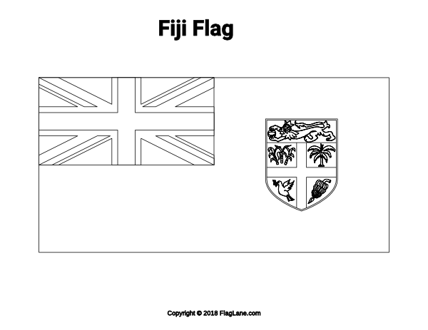 Fiji Flag Coloring Page