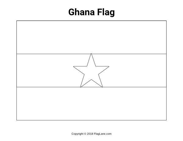 Ghana Flag Coloring Page