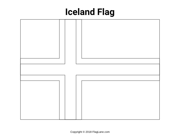 Iceland Flag Coloring Page