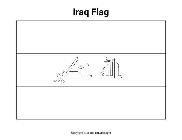 Iraq Flag Coloring Page