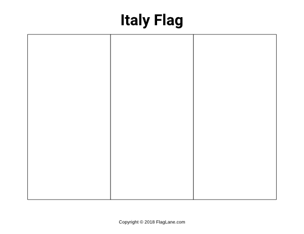 Italy Flag Coloring Page