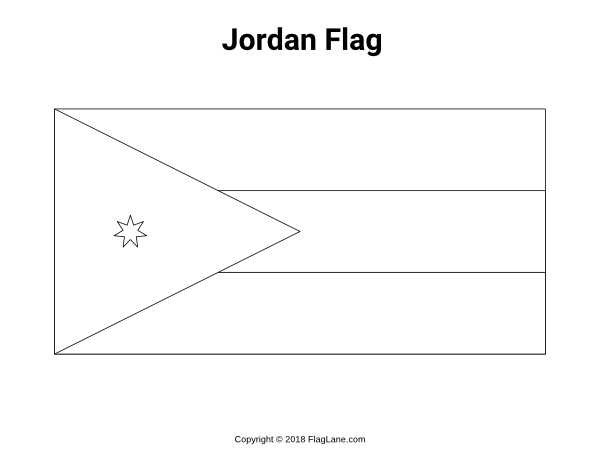 Jordan Flag Coloring Page