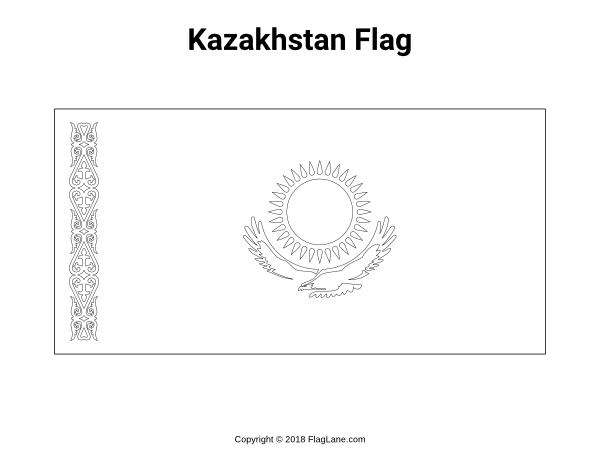 Kazakhstan Flag Coloring Page