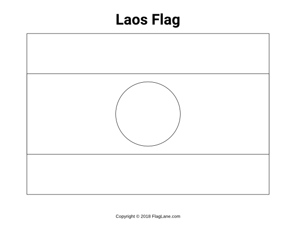 Laos Flag Coloring Page