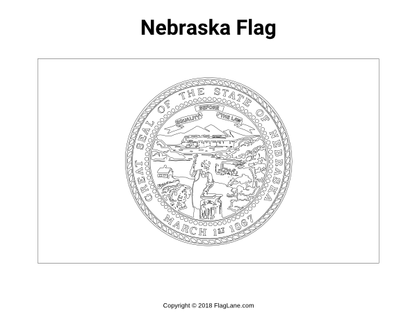 Nebraska Flag Coloring Page