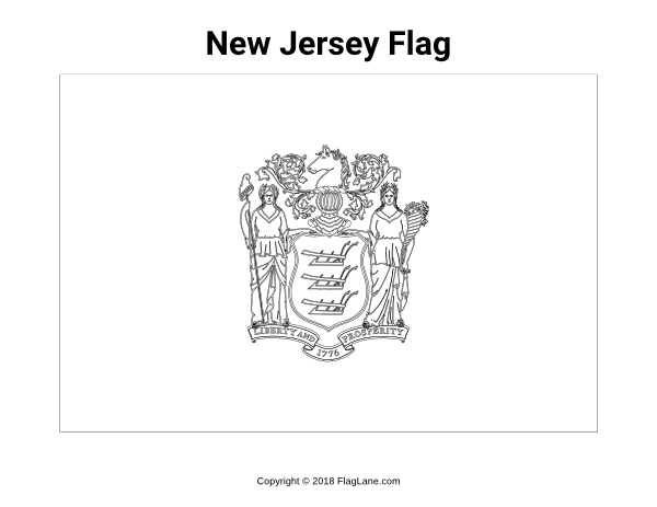 New Jersey Flag Coloring Page
