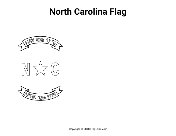 North Carolina Flag Coloring Page