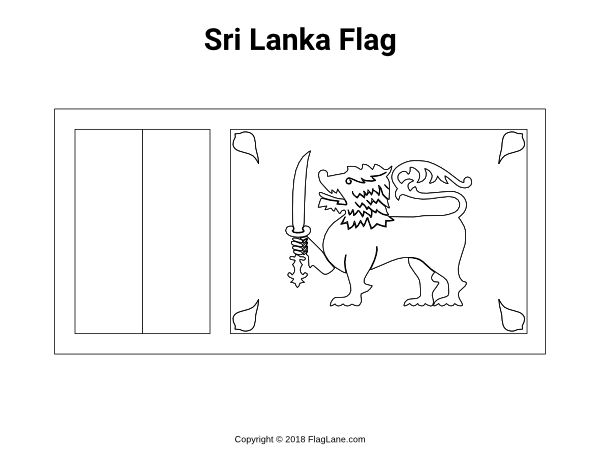 Sri Lanka Flag Coloring Page