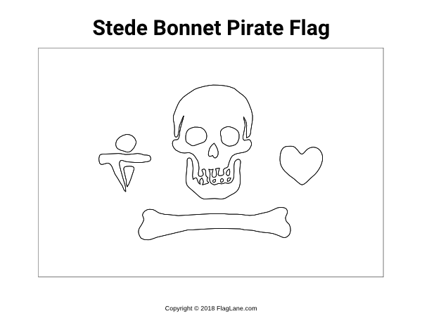 Stede Bonnet Flag Coloring Page