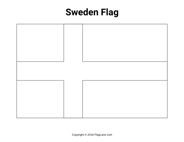 Sweden Flag Coloring Page