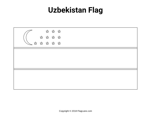 Uzbekistan Flag Coloring Page