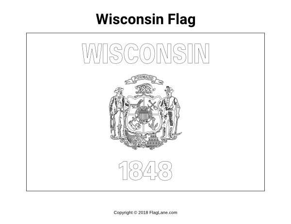 Wisconsin Flag Coloring Page