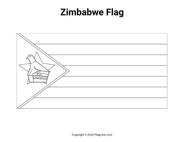 Zimbabwe Flag Coloring Page